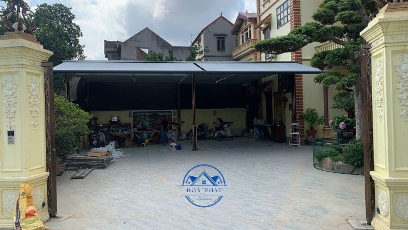 Lắp đặt mái hiên tự động nhập khẩu sân vườn