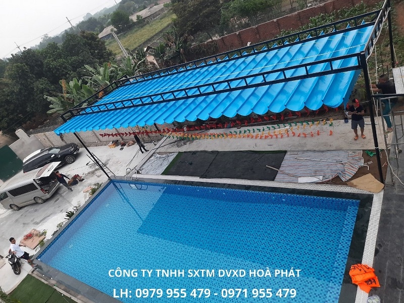 Công trình mái xếp bể bơi khu nghỉ dưỡng ở Vĩnh Phúc 1