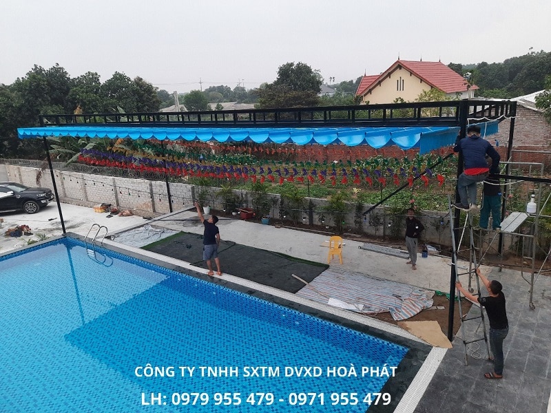 Công trình mái xếp bể bơi khu nghỉ dưỡng ở Vĩnh Phúc 3
