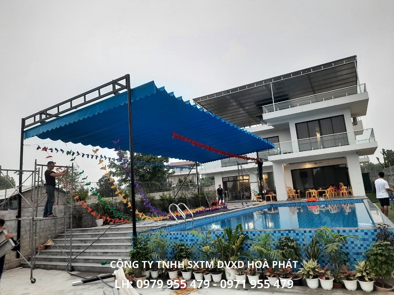 Công trình mái xếp bể bơi khu nghỉ dưỡng ở Vĩnh Phúc 6