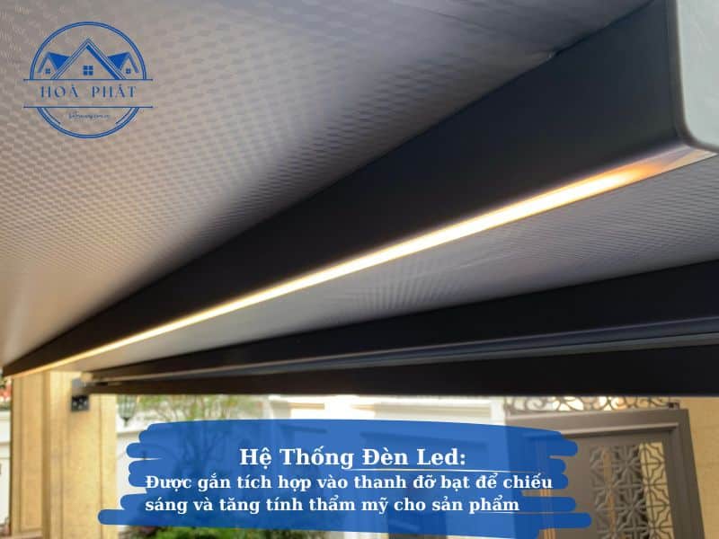 Hệ đèn LED gắn tại thanh đỡ mái bạt