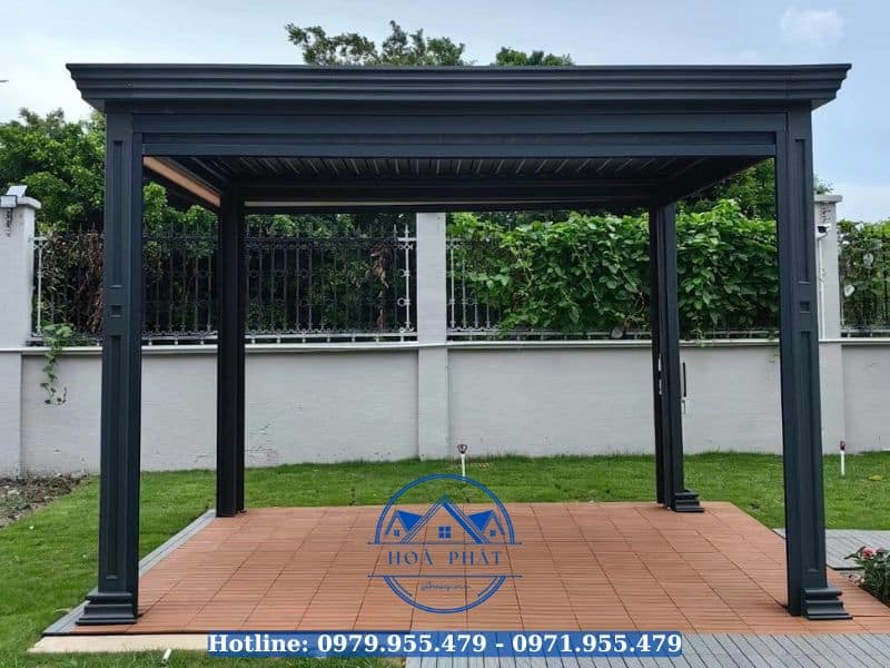 Nhà chòi hiện đại bằng mái nhôm chớp lật tự động