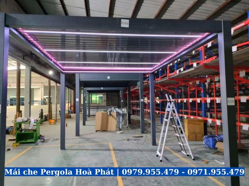 Xưởng gia công mái che pergola hợp kim nhôm