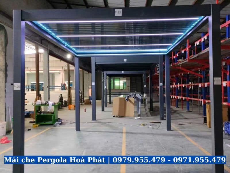 Hệ đèn led mái che pergola nhôm