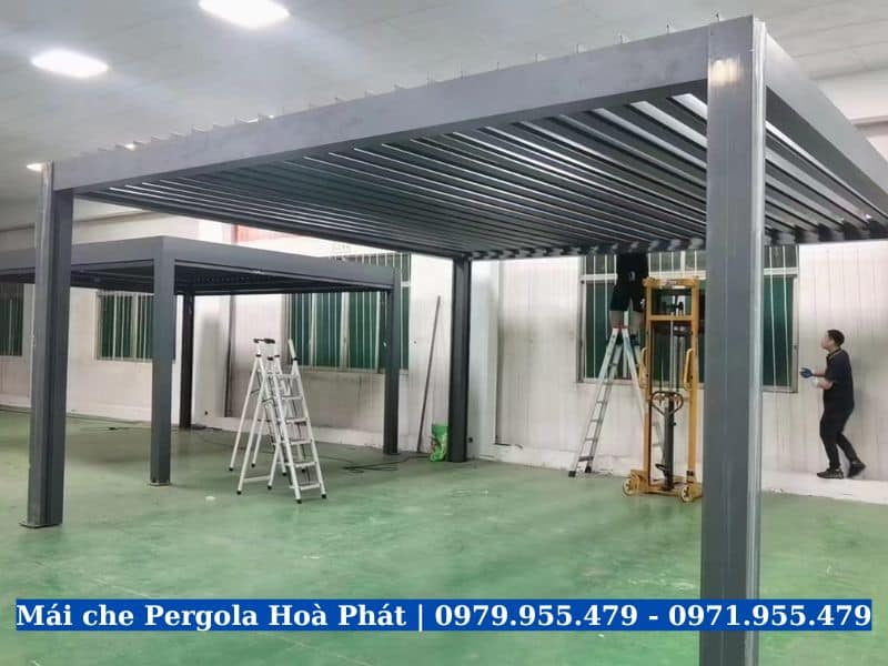 Mái nhôm xếp pergola tự động