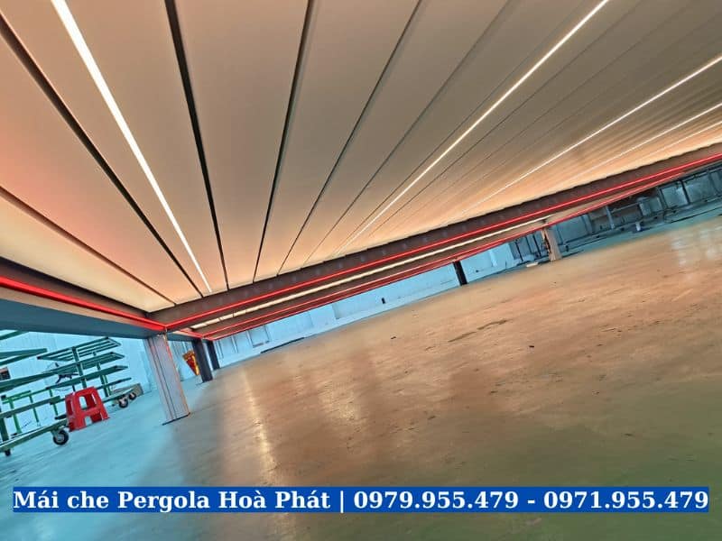 Mái nhôm pergola full đèn led