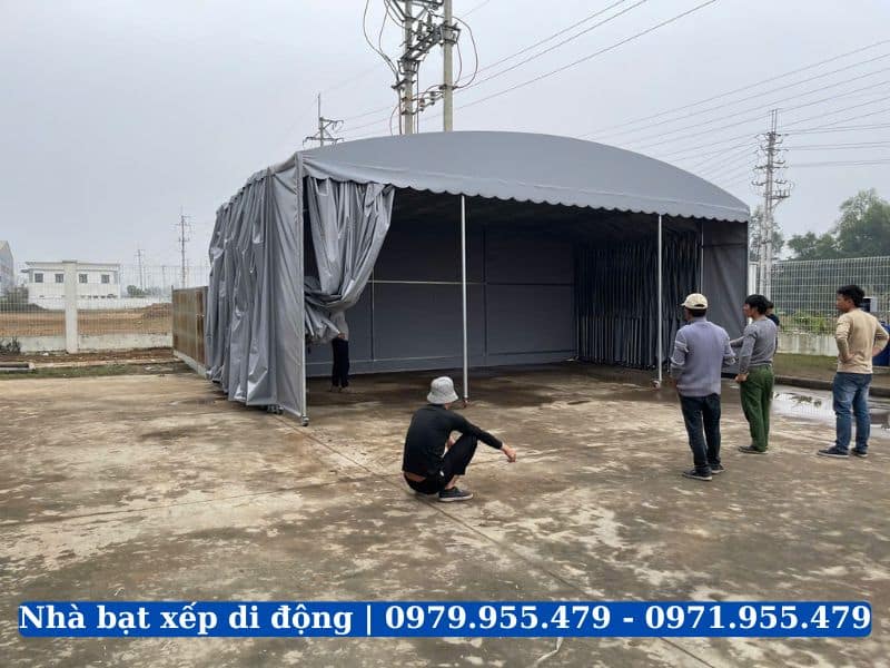 mái vòm bạt xếp bốc xếp hàng hoá