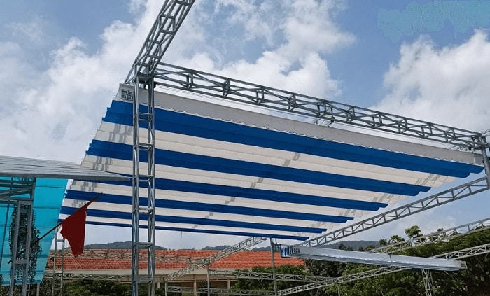 Lưu ý đảm bảo độ căng của bạt mái xếp phù hợp